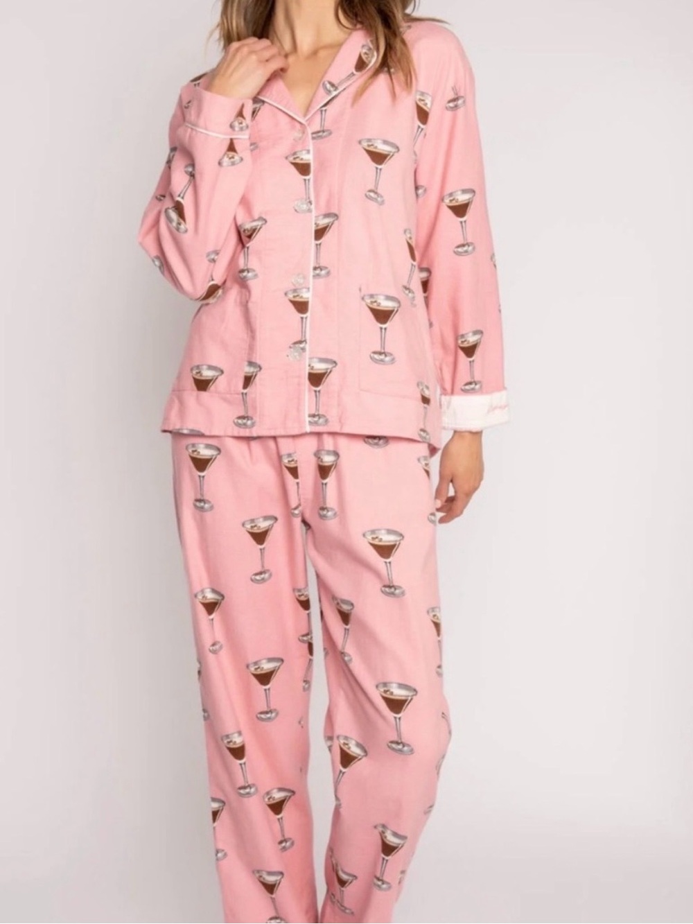 PJ Salvage Pink Espresso Martini Print Pajama Set